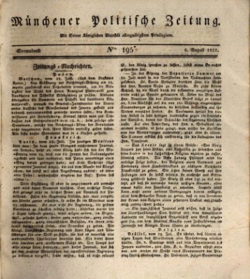 Münchener politische Zeitung (Süddeutsche Presse) Samstag 6. August 1831