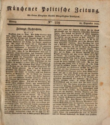 Münchener politische Zeitung (Süddeutsche Presse) Montag 26. September 1831