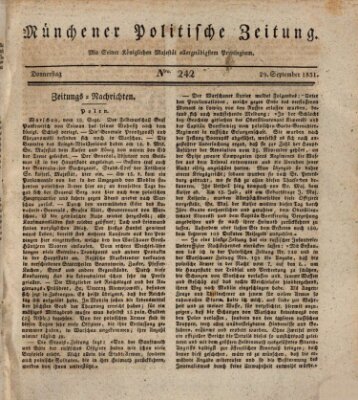 Münchener politische Zeitung (Süddeutsche Presse) Donnerstag 29. September 1831