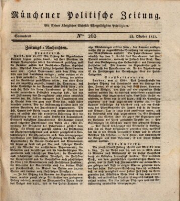 Münchener politische Zeitung (Süddeutsche Presse) Samstag 22. Oktober 1831