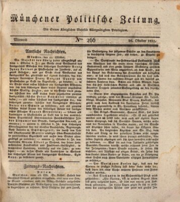 Münchener politische Zeitung (Süddeutsche Presse) Mittwoch 26. Oktober 1831