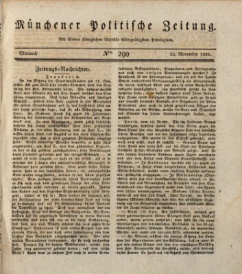 Münchener politische Zeitung (Süddeutsche Presse) Mittwoch 23. November 1831