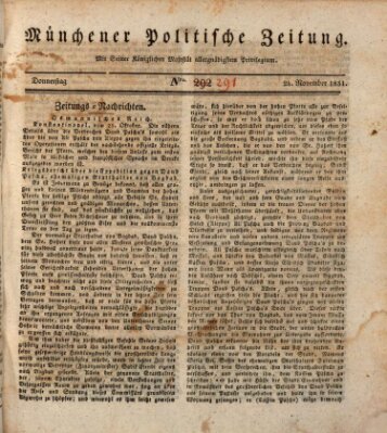 Münchener politische Zeitung (Süddeutsche Presse) Donnerstag 24. November 1831