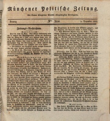 Münchener politische Zeitung (Süddeutsche Presse) Freitag 9. Dezember 1831