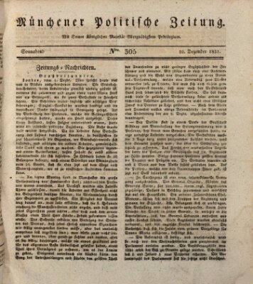 Münchener politische Zeitung (Süddeutsche Presse) Samstag 10. Dezember 1831