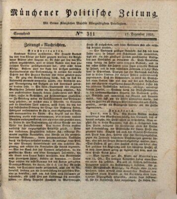 Münchener politische Zeitung (Süddeutsche Presse) Samstag 17. Dezember 1831