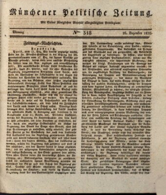 Münchener politische Zeitung (Süddeutsche Presse) Montag 26. Dezember 1831