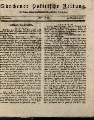 Münchener politische Zeitung (Süddeutsche Presse) Samstag 31. Dezember 1831