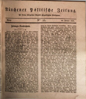 Münchener politische Zeitung (Süddeutsche Presse) Montag 30. Januar 1832