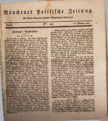 Münchener politische Zeitung (Süddeutsche Presse) Freitag 17. Februar 1832