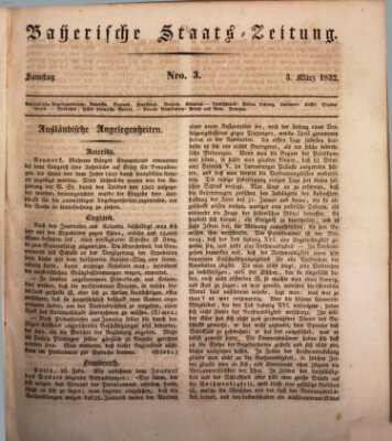 Münchener politische Zeitung (Süddeutsche Presse) Samstag 3. März 1832