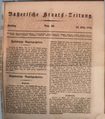 Münchener politische Zeitung (Süddeutsche Presse) Samstag 24. März 1832