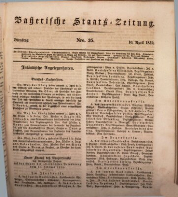 Münchener politische Zeitung (Süddeutsche Presse) Dienstag 10. April 1832