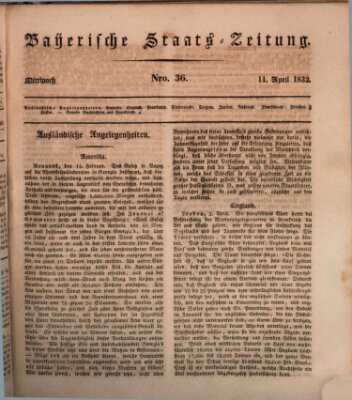 Münchener politische Zeitung (Süddeutsche Presse) Mittwoch 11. April 1832