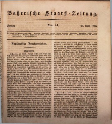 Münchener politische Zeitung (Süddeutsche Presse) Freitag 20. April 1832