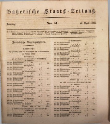 Münchener politische Zeitung (Süddeutsche Presse) Sonntag 29. April 1832