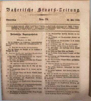Münchener politische Zeitung (Süddeutsche Presse) Donnerstag 31. Mai 1832