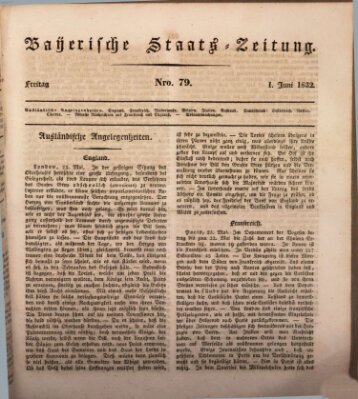 Münchener politische Zeitung (Süddeutsche Presse) Freitag 1. Juni 1832