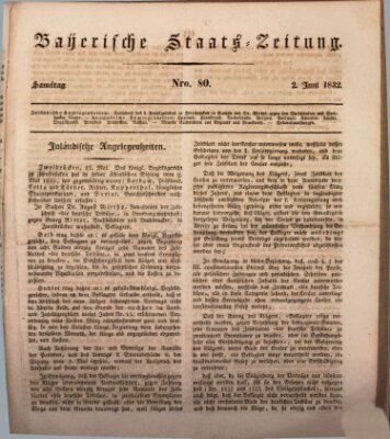 Münchener politische Zeitung (Süddeutsche Presse) Samstag 2. Juni 1832