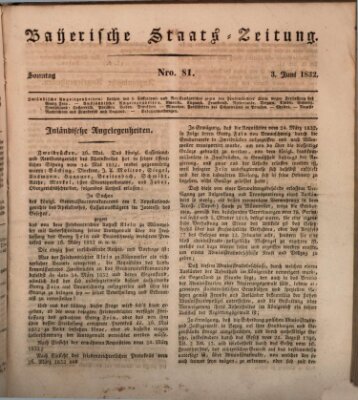 Münchener politische Zeitung (Süddeutsche Presse) Sonntag 3. Juni 1832