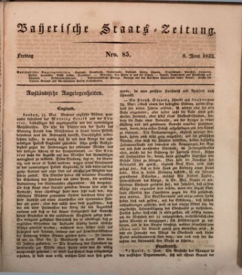 Münchener politische Zeitung (Süddeutsche Presse) Freitag 8. Juni 1832