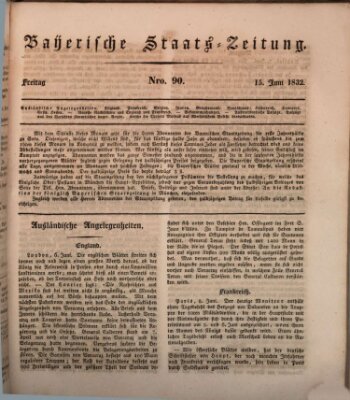 Münchener politische Zeitung (Süddeutsche Presse) Freitag 15. Juni 1832