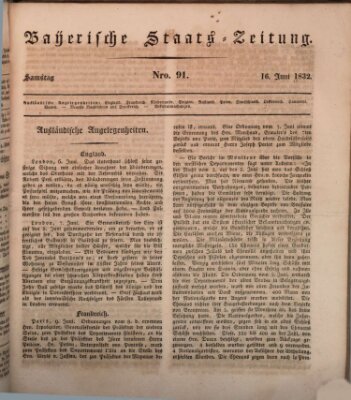 Münchener politische Zeitung (Süddeutsche Presse) Samstag 16. Juni 1832