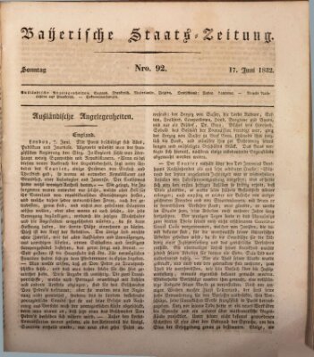 Münchener politische Zeitung (Süddeutsche Presse) Sonntag 17. Juni 1832