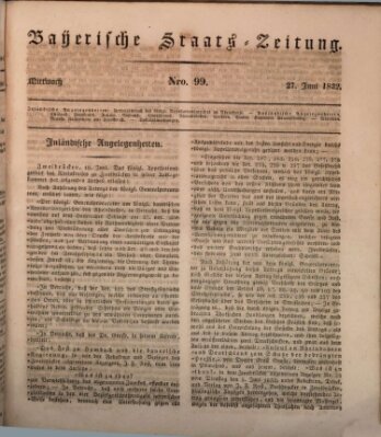 Münchener politische Zeitung (Süddeutsche Presse) Mittwoch 27. Juni 1832