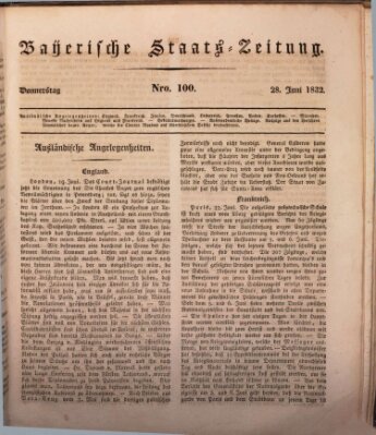 Münchener politische Zeitung (Süddeutsche Presse) Donnerstag 28. Juni 1832