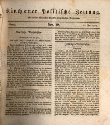 Münchener politische Zeitung (Süddeutsche Presse) Montag 23. Juli 1832