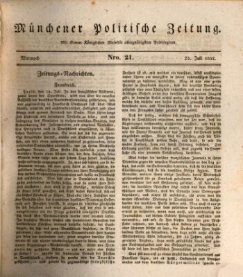 Münchener politische Zeitung (Süddeutsche Presse) Mittwoch 25. Juli 1832