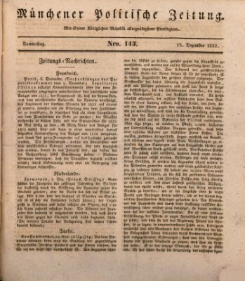 Münchener politische Zeitung (Süddeutsche Presse) Donnerstag 13. Dezember 1832