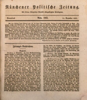 Münchener politische Zeitung (Süddeutsche Presse) Samstag 15. Dezember 1832