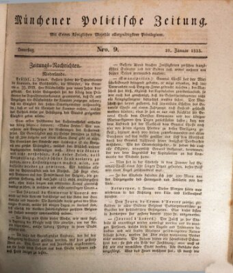 Münchener politische Zeitung (Süddeutsche Presse) Donnerstag 10. Januar 1833