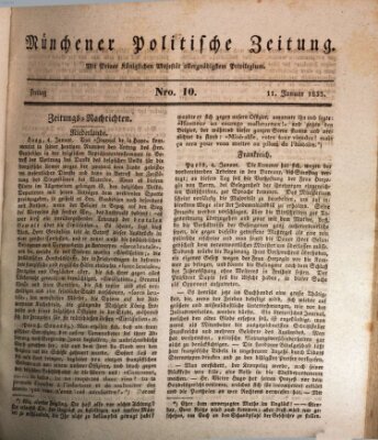 Münchener politische Zeitung (Süddeutsche Presse) Freitag 11. Januar 1833