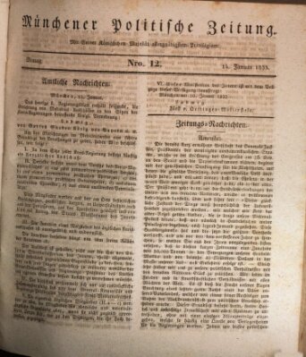 Münchener politische Zeitung (Süddeutsche Presse) Montag 14. Januar 1833