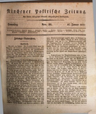 Münchener politische Zeitung (Süddeutsche Presse) Donnerstag 24. Januar 1833