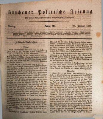 Münchener politische Zeitung (Süddeutsche Presse) Montag 28. Januar 1833