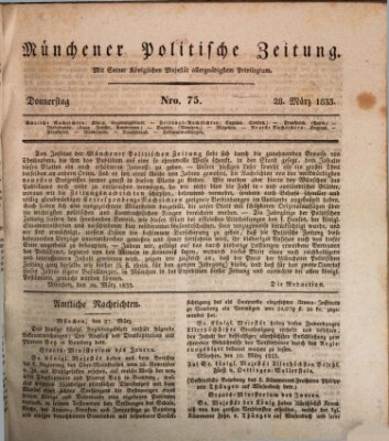 Münchener politische Zeitung (Süddeutsche Presse) Donnerstag 28. März 1833