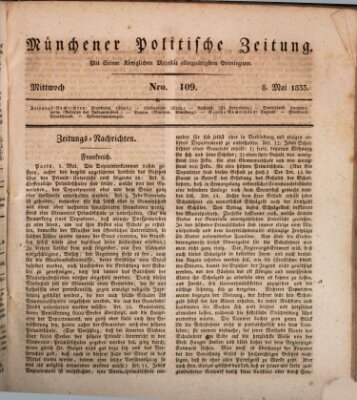 Münchener politische Zeitung (Süddeutsche Presse) Mittwoch 8. Mai 1833