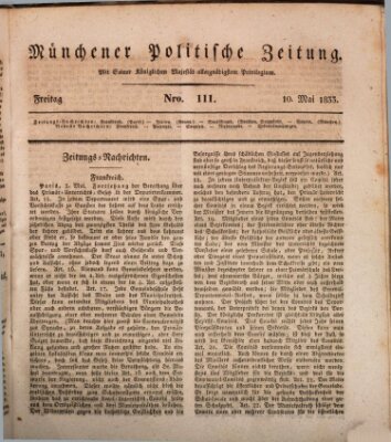 Münchener politische Zeitung (Süddeutsche Presse) Freitag 10. Mai 1833