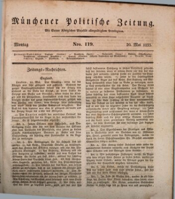 Münchener politische Zeitung (Süddeutsche Presse) Montag 20. Mai 1833