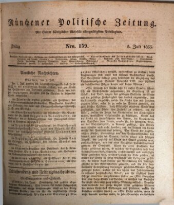 Münchener politische Zeitung (Süddeutsche Presse) Freitag 5. Juli 1833