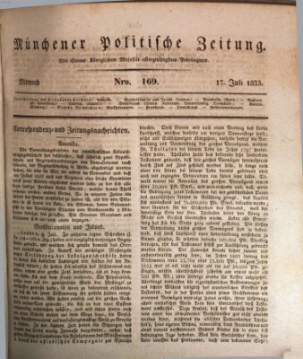 Münchener politische Zeitung (Süddeutsche Presse) Mittwoch 17. Juli 1833