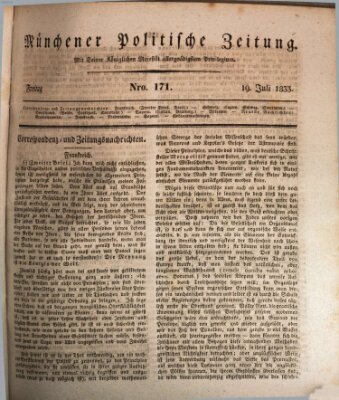 Münchener politische Zeitung (Süddeutsche Presse) Freitag 19. Juli 1833