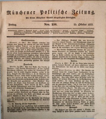 Münchener politische Zeitung (Süddeutsche Presse) Freitag 25. Oktober 1833