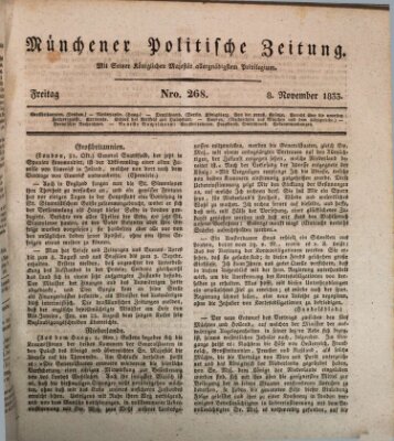 Münchener politische Zeitung (Süddeutsche Presse) Freitag 8. November 1833