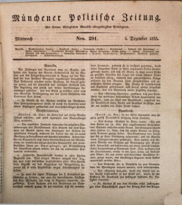 Münchener politische Zeitung (Süddeutsche Presse) Mittwoch 4. Dezember 1833