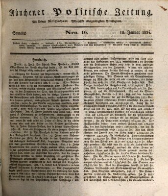 Münchener politische Zeitung (Süddeutsche Presse) Samstag 18. Januar 1834